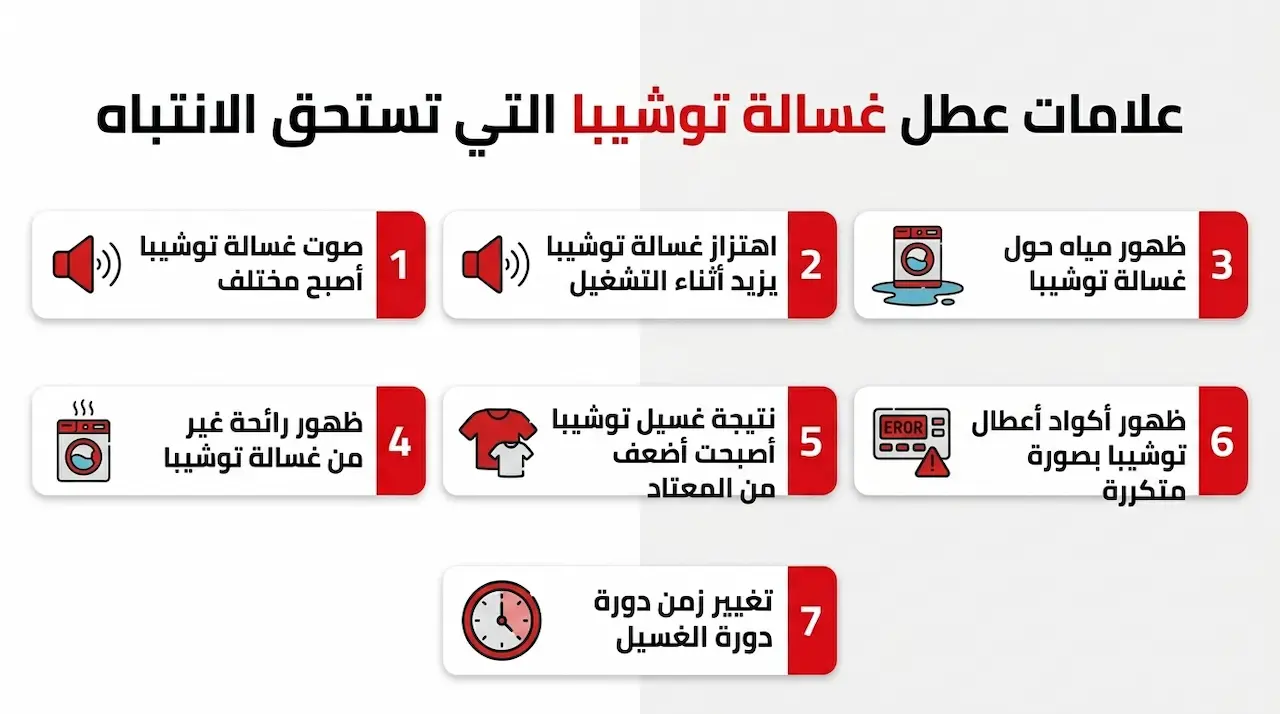 علامات عطل غسالة توشيبا التي تستحق الانتباه