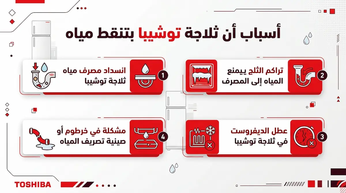 أسباب أن ثلاجة توشيبا بتنقط مياه