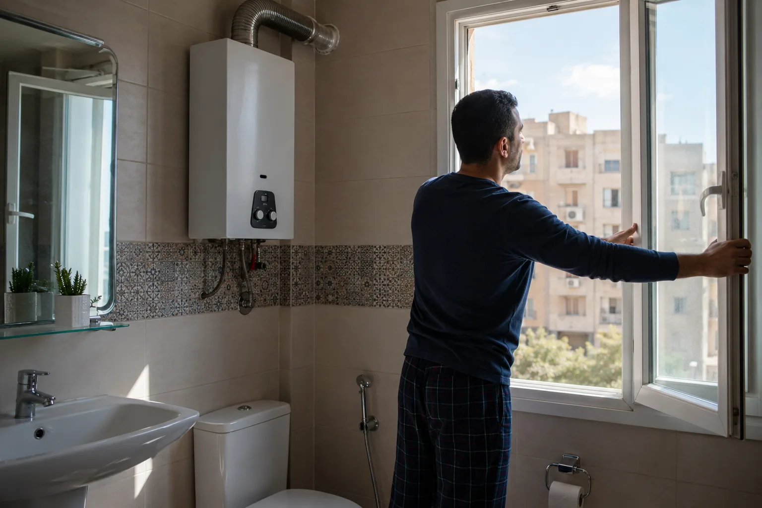 تجنب لمس مفاتيح الكهرباء عند وجود رائحة غاز صادرة من سخان المصانع الحربية