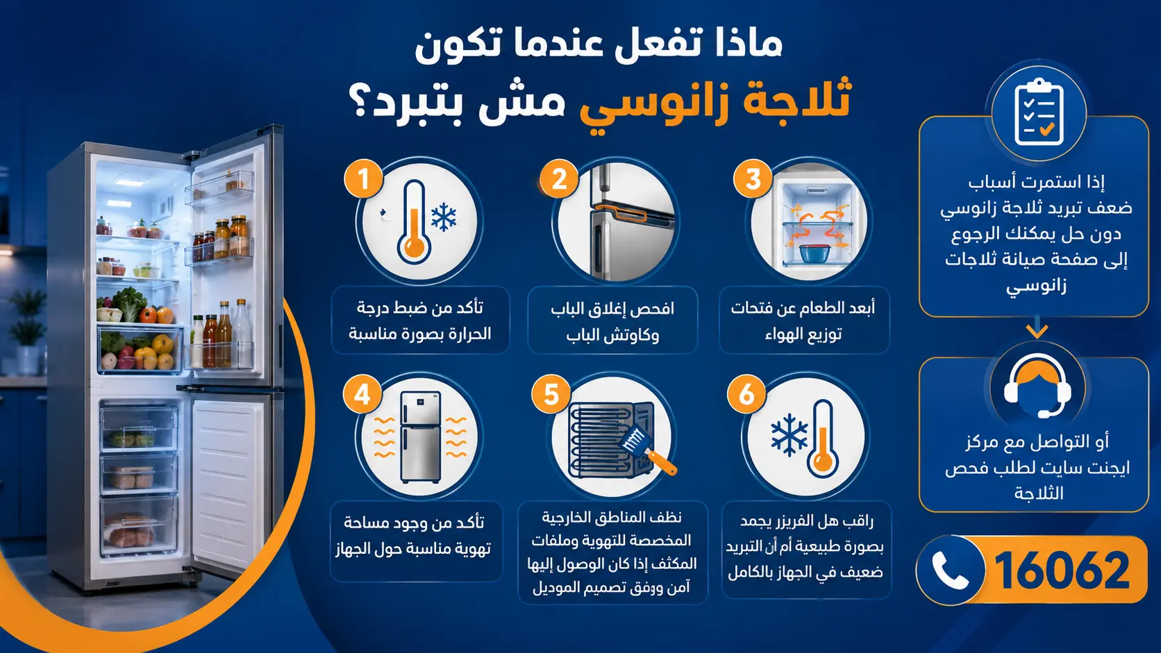 ثلاجة زانوسي مش بتبرد